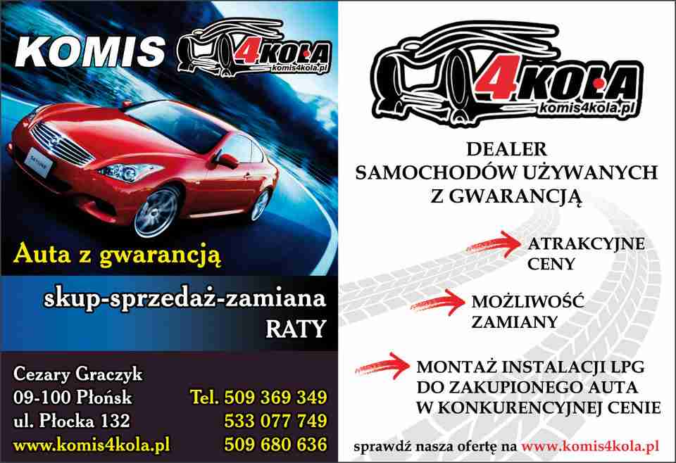 Auto Komis Paproć Koło Nowego Tomyśla KOMIS 4KOŁA PŁOŃSK Auto Komis sprzedaż samochodów samochody używane